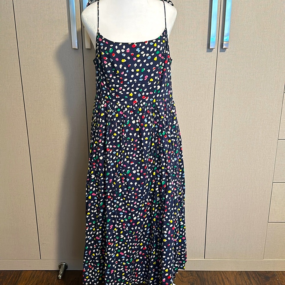 J.Crew blue polka dot summer dress